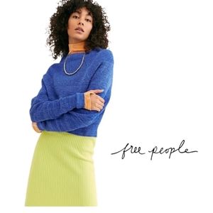 Free People Too Good Ribbed Trim Pullover Sweater